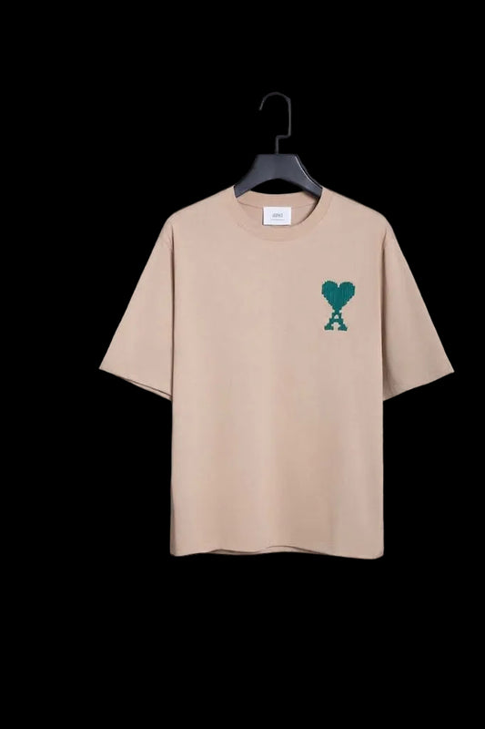 Ami T-shirt (Beige with Green Heart)