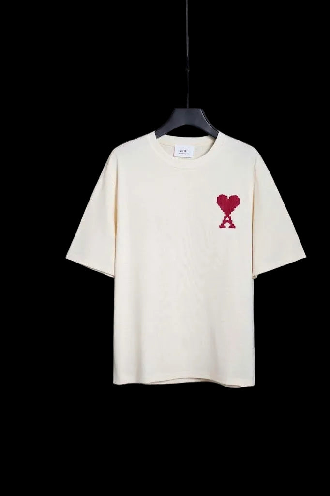Ami T-shirt (Cream with Red Heart)