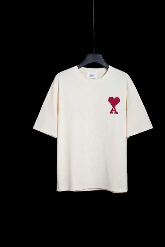 Ami T-shirt (Cream with Red Heart)